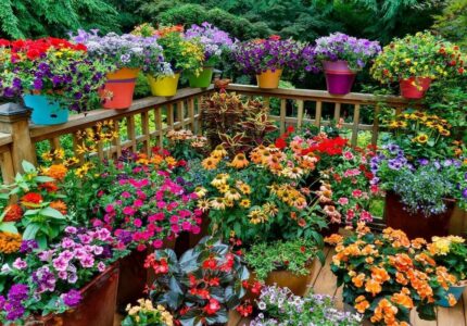 Садовые цветы в контейнерах сад на балконе или террасе